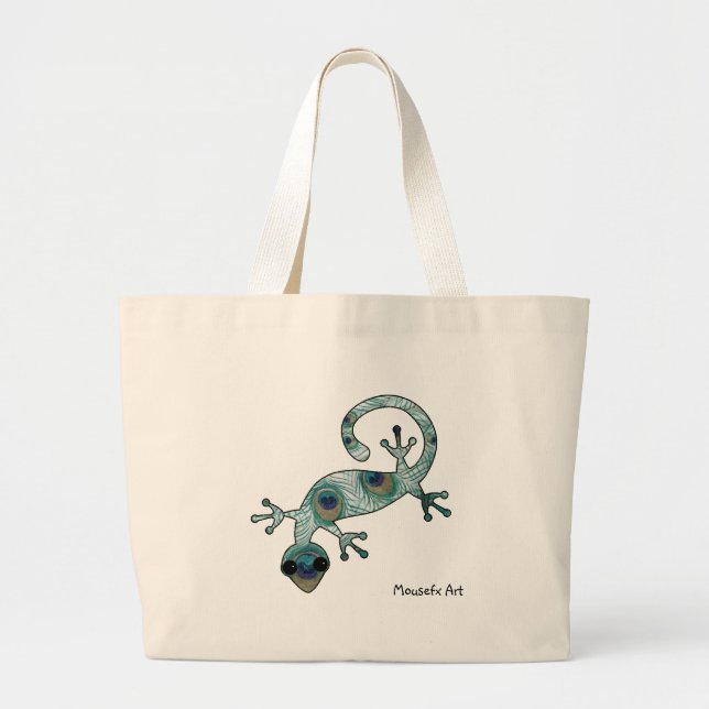 Gecko-Taschen-Tasche Jumbo Stoffbeutel (Vorne)
