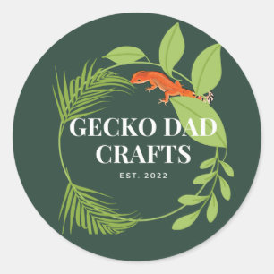 Gecko Vater Crafts Runder Aufkleber