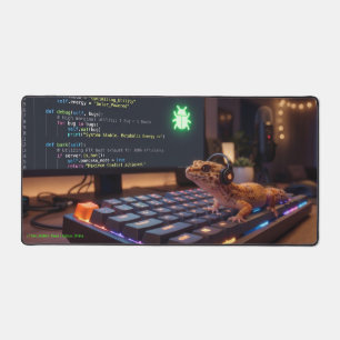 GeckoDev // Cyberpunk-Programmierer Extra Large Sc Schreibtischunterlage