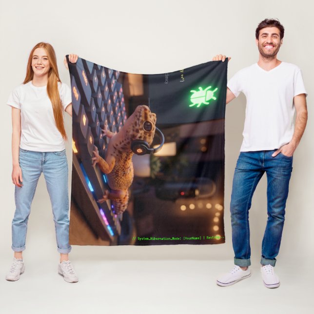 GeckoDev // Cyberpunk-Programmierer-Fleece-Decke  Fleecedecke (Beispiel)