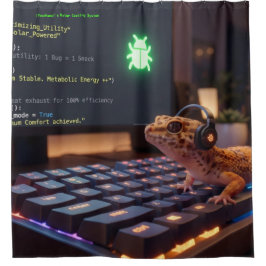 GeckoDev Personalisierter Cyberpunk-Programmierer- Duschvorhang
