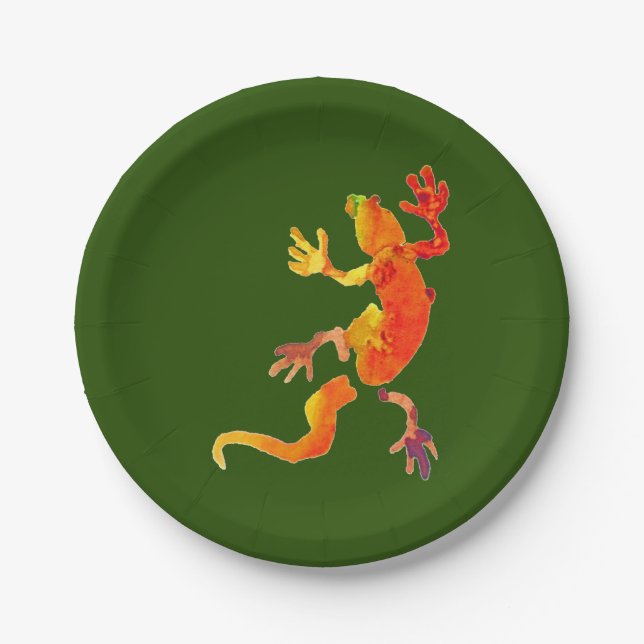 Geckoeidechsentiernatur-Geburtstags-Party Pappteller (Vorderseite)