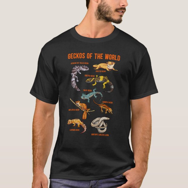 Geckos Animals of the World Crested Leopard Gecko  T-Shirt (Vorderseite)