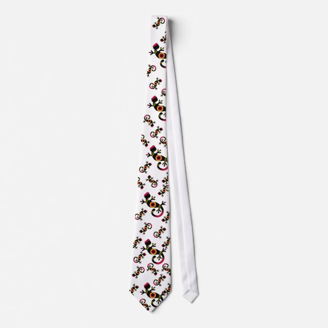 Geckos bold print necktie krawatte (Vorderseite)
