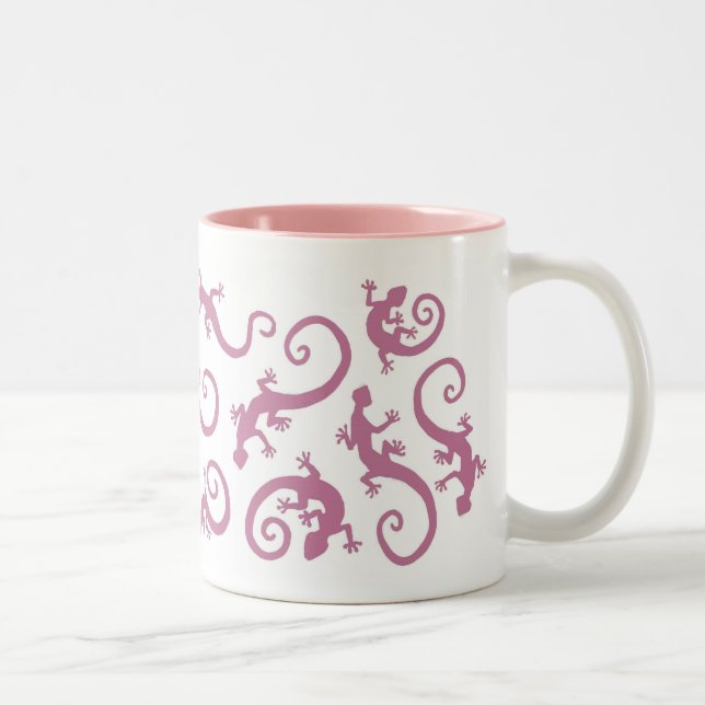 geckos_PINK_mug Zweifarbige Tasse (Rechts)