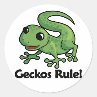 Geckos-Regel! Runder Aufkleber