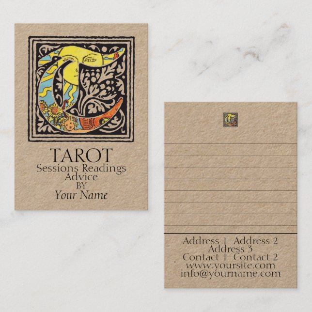 Gecoacht Tarot, Readings, Ratschläge - Visitenkart Visitenkarte (Vorne/Hinten)