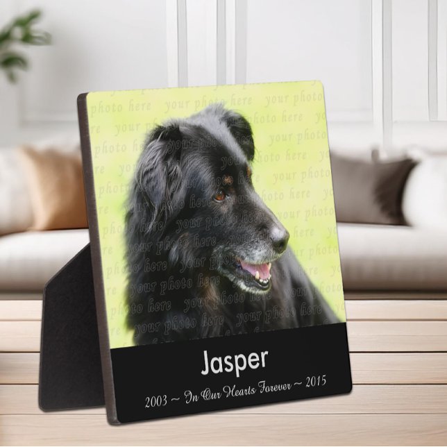 Gedächtnis der Gedenkfeier für Hunde-Vorlagen Fotoplatte (In Memory Of Dog Photo Template Memorial Tribute Plaque)