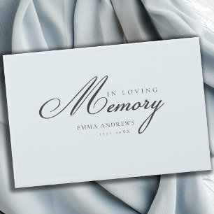 Gedächtnis "in Loving Memory" hellblau Gästebuch