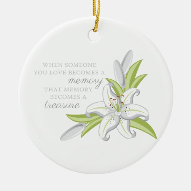 Gedächtnis-Lilie Keramik Ornament (Vorne)
