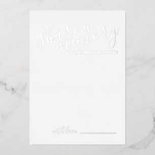 'Gedächtnis teilen' Modernes Script-Hochzeitssilbe Folieneinladung