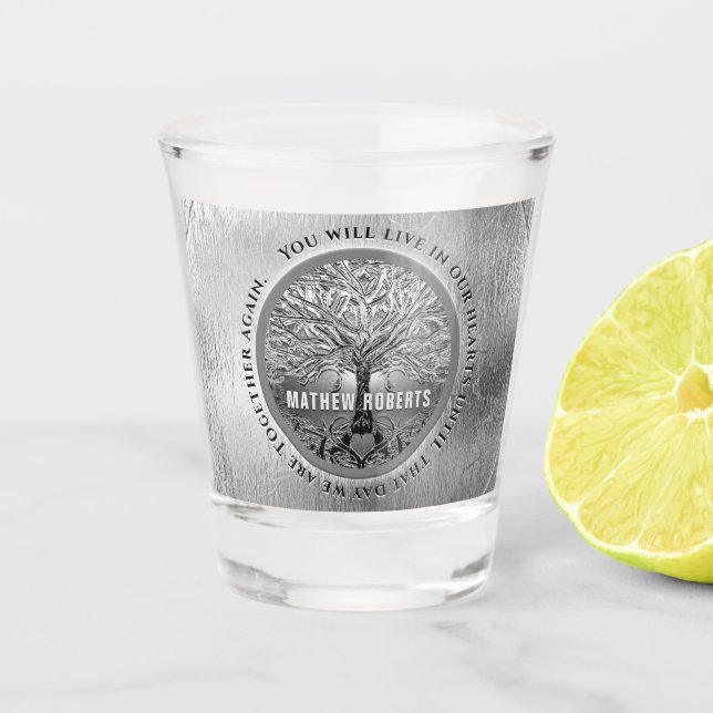 Gedächtnisbaum aus Shotglas Schnapsglas (Vorderseite)