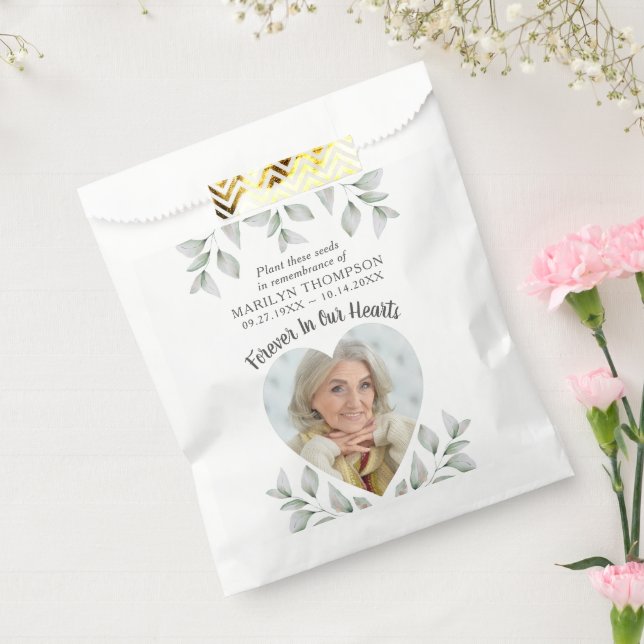 Gedächtnisbeerdigung Blume Saatgut Herz-Shaped Fot Geschenktütchen (Versiegelt)