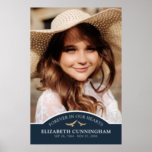 Gedächtnisbeerdigung Klassisches Foto Erinnerung Poster (Vorne)