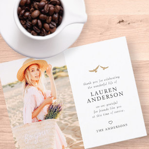 Gedächtnisbeerdigung Moderne, einfache Chic Gold B Dankeskarte