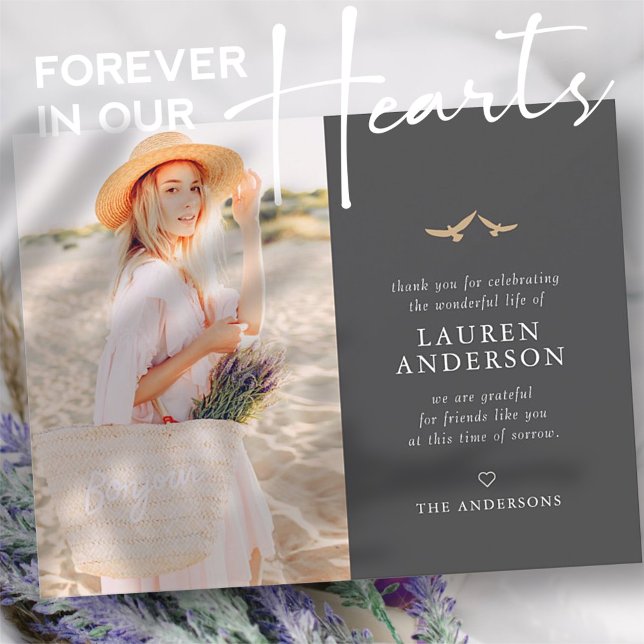 Gedächtnisbeerdigung Moderne, einfache Chic Gold B Dankeskarte (Von Creator hochgeladen)