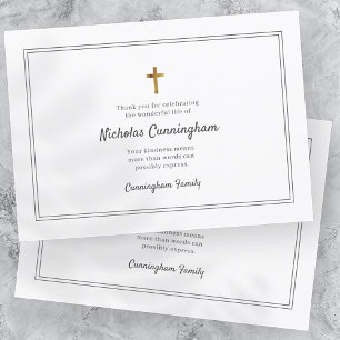 Gedächtnisbeerdigung Moderner, einfacher Rahmen Dankeskarte