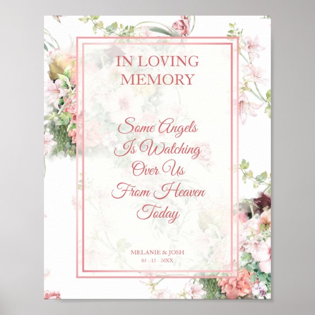 Gedächtnisdesign für Gedenktische Hochzeiten Poster (Vorne)