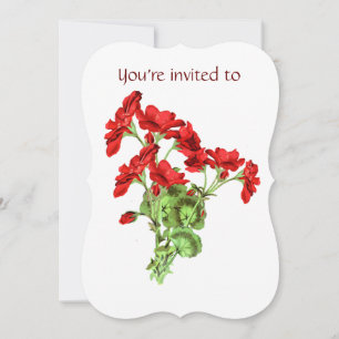 Gedächtnisdienst Einladung Geranium Blume Kunst