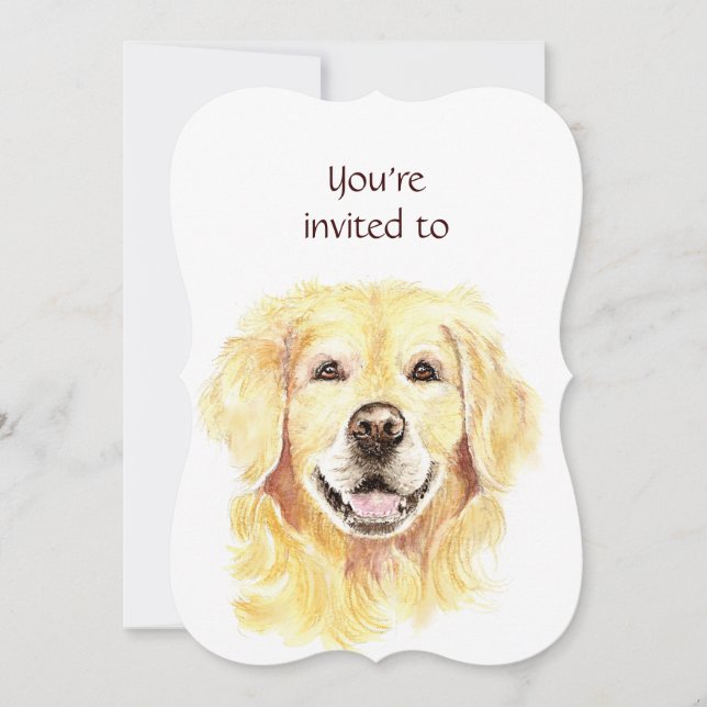 Gedächtnisdienst Einladung Golden Retriever Dog Pe (Vorderseite)