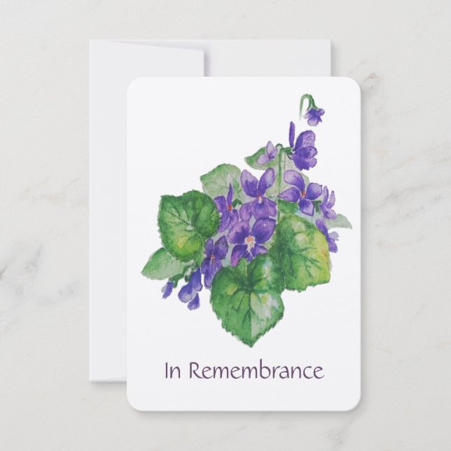 Gedächtnisdienst Einladung Watercolor Wild Violet (Vorderseite)