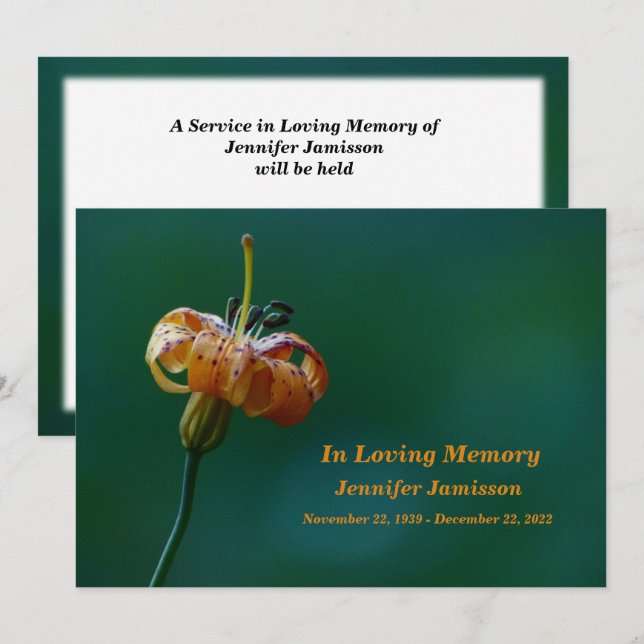 Gedächtnisdienst, Goldene Lilie Programm (Vorne/Hinten)