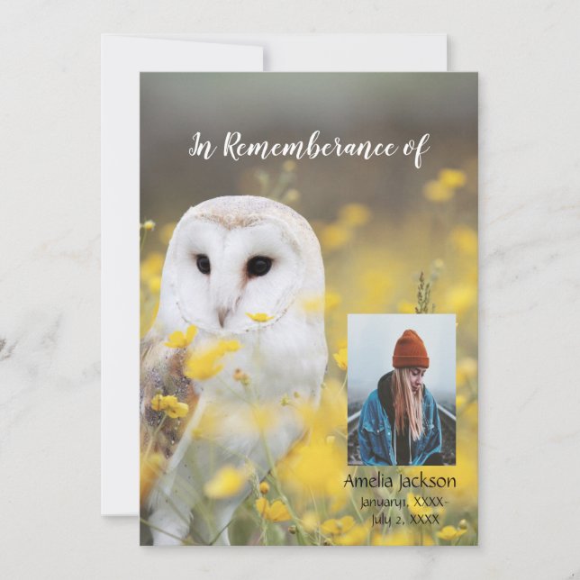 Gedächtnisdienst lädt Blume von Stallhäusern ein Einladung (Vorderseite)