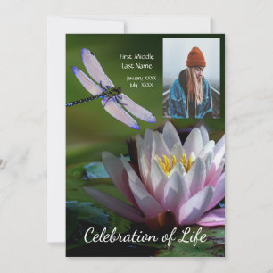 Gedächtnisdienst lädt Dragonfly Lotus-Blume ein Einladung