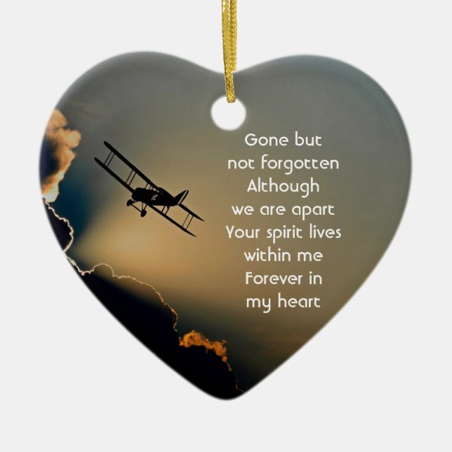 Gedächtnisflugzeug Foto Prayer Pilot Flugzeug Flug Keramik Ornament (Vorne)