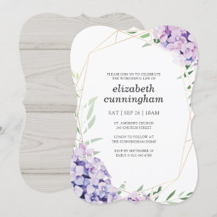 Gedächtnisfräse Hydrangea Lilac Floral Geometrie Einladung