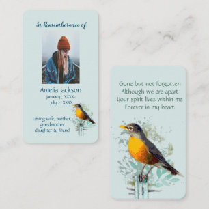 Gedächtniskarte American Robin Bird Art Visitenkarte