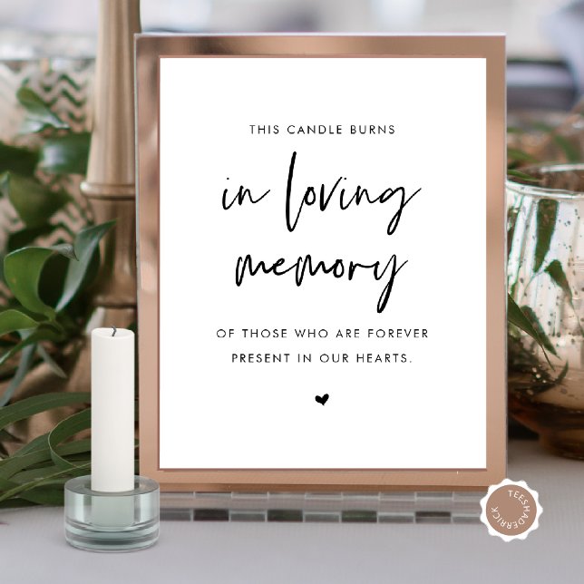 Gedächtniskerze lieben, Gedenktisch Hochzeiten Poster (In Loving Memory, Wedding Memorial Table Sign, Candle Burns, Digital Download)