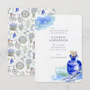 Gedächtnisland Rustikaler Lavendel Botanicale Dankeskarte