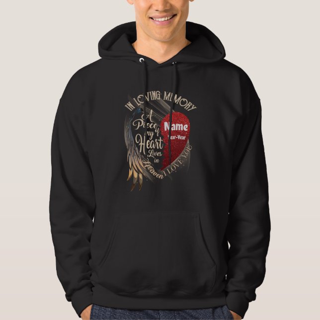 Gedächtnisliebe - ein Stück Herz lebt im Himmel Hoodie (Vorderseite)