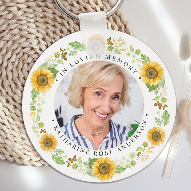 Gedächtnissonnenblumen Personalisiertes Foto Beerd Schlüsselanhänger (Von Creator hochgeladen)