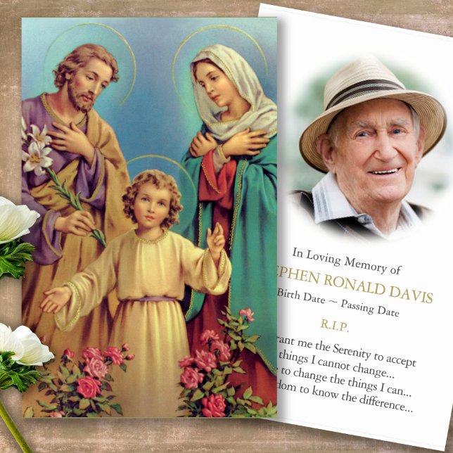 Gedächtnisverlust Heiliger Familiengebet Sympathie (catholic, religious, celebration of life, in loving memory of, prayer cards for bereavement)