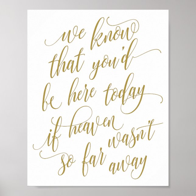 Gedächtniszeichen Hochzeit - Luxe Kalligrafie - Go Poster (Vorne)
