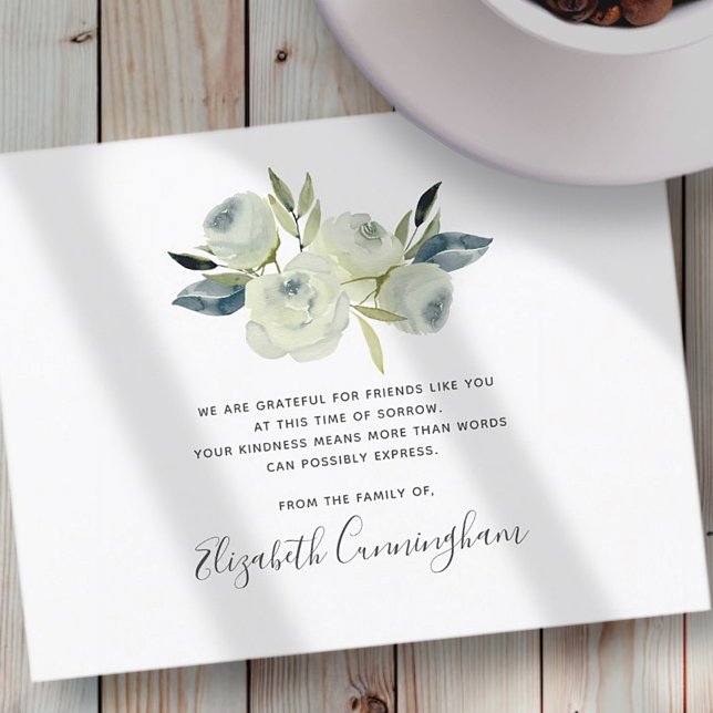 Gedächtniszeitgenössische Blume Blätter Botanicals Dankeskarte (Von Creator hochgeladen)