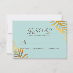 Gedächtniszeitgenössische goldene Foliage Botanisc RSVP Karte