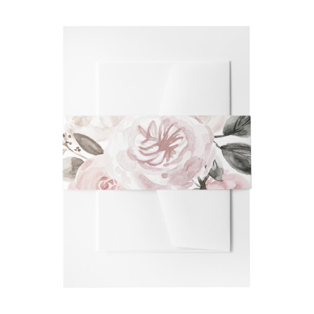 Gedämpft erröten rosa Blumen| Einladungsbanderole (Vorderseite Beispiel)