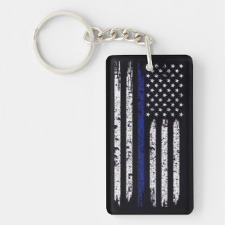 Gedämpfte amerikanische Flagge mit dünnem Blue Schlüsselanhänger