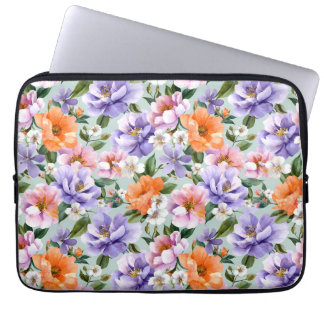 Gedämpfte bunte Blumen Boho-Blume Laptopschutzhülle