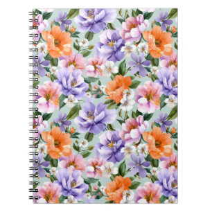 Gedämpfte bunte Blumen Boho-Blume Notizblock