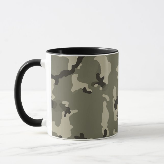 Gedämpfte grüne Tarnfarbe passende Kaffeereise Tasse (Links)