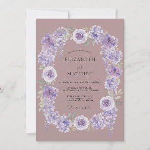 Gedämpfte Lilien-Wasserfarben-Hochzeit Einladung