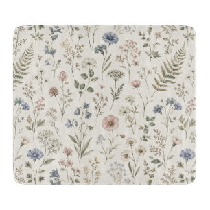 Gedämpfte minimalistische skandinavische Wildblüte Schneidebrett