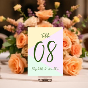 Gedämpfte Pastell-Geometrie-Hochzeit Tischnummer