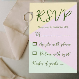 Gedämpfte Pastell-Geometrische Hochzeit RSVP Karte