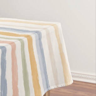 Gedämpfte Pastell-Wasserfarben-Gestreifte Minimal  Tischdecke