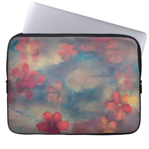 Gedämpfte rosa Blumen Laptopschutzhülle